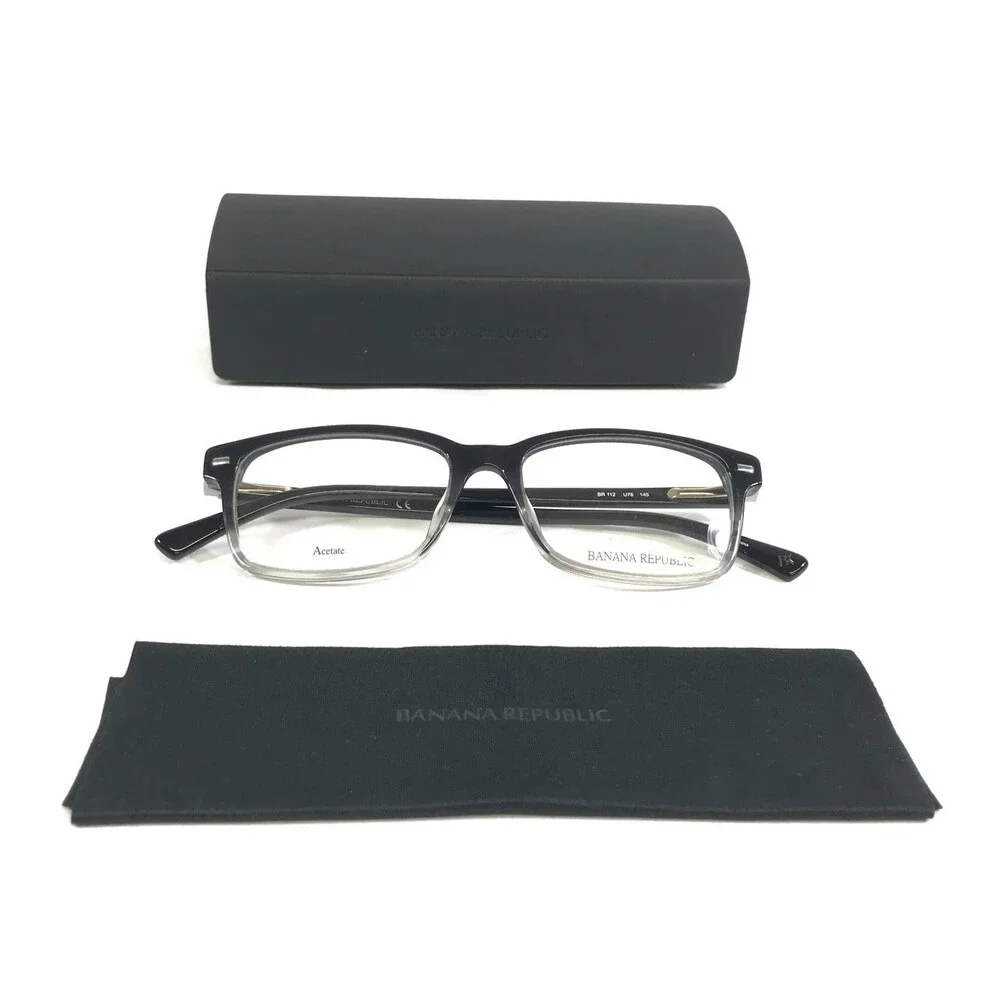 Banana Republic Eyeglasses Frames BR112 U76 Black Gradient Rectangle 52-16-145